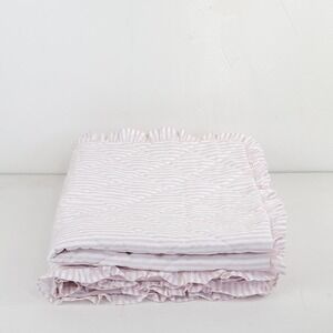 Laura Ashley Oxford Stripe Standard Pillow Sham Quilted Ruffle Cottage Shabby 2